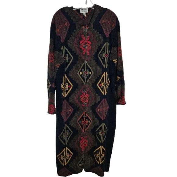 Chico’s Design Women Aztec Long buttoned down Sweater - Picture 2 of 11